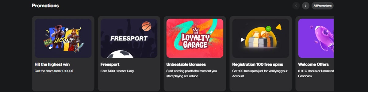 FortuneJack bonus bez depozytu